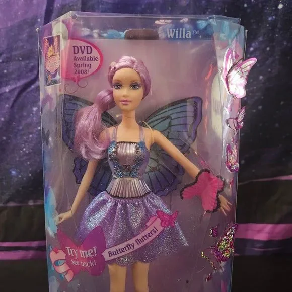 Barbie Mariposa Willa 2007 Fairy Butterfly L8586 New in Box Rare Doll